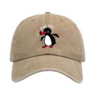 Boné De Beisebol De Algodão Com Proteção Solar E Aba Curvada Com Estampa De Pinguim Para Atividades