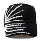Boné de beisebol de algodão, estilo viseira, chapéu liso com pérola e strass