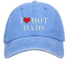Boné de beisebol de algodão I Love Hot Dads bordado para adultos
