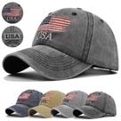 Boné de beisebol de algodão respirável com design de bandeira americana retrô