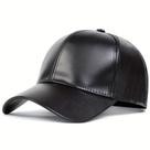 Boné de Beisebol de Couro PU Masculino - Quente para Outono/Inverno - Estilo Hip Hop