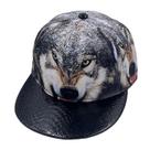 Boné de beisebol de poliéster Street Hip-Hop, chapéus simples com Wolf P
