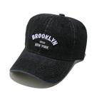 Boné de beisebol estilo jeans de algodão Brooklyn bordado unissex