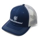 Boné de beisebol Hat Smith & Wesson Trucker azul cinza emblema
