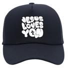 Boné de beisebol Jesus Loves You Summer Trucker para homens