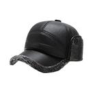 Boné De Beisebol Masculino De Couro PU Quente Para Inverno Com Proteção De Orelha E Térmico Para Pai