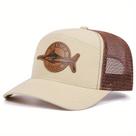 Boné de Beisebol Masculino e Emblema de Peixe + Malha Respirável