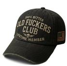 Boné de beisebol Old Fuckers Club Vintage 100% preto amargo