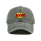 Boné de beisebol Trucker, chapéu liso de algodão com estampado BOOM”
