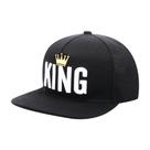 Boné de beisebol Trucker, chapéu liso de algodão com KING bordado