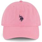 Boné de beisebol U.S. Polo Assn. Sarja lavada de algodão rosa para homens Boné de beisebol U.S. Polo Assn. Sarja lavada de algodão rosa para homens