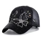 Boné de Beisebol Unissex Ajustável com Renda, Borboleta e Glitter - Protetor Solar para Primavera/Verão
