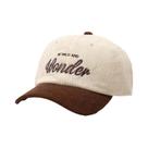 Boné de Beisebol Vintage de Veludo - Unissex - Bordado com Letras - Outono/Inverno