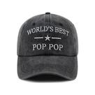 Boné de beisebol vintage lavado Trucker Cotton World's Best Pop Pop