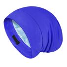 Boné de cabelo Fittia Satin para dormir, alça antiderrapante azul