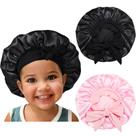 Boné de cabelo Isshin Beauty Satin Silk Bonnet para crianças, 2 peças