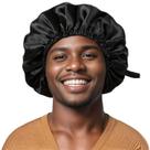 Boné de cetim reversível para homens preto