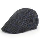 Boné de lã plana masculino com padrão xadrez ajustável Gatsby Newsboy