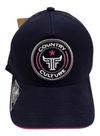Bone De Passeio Country Culture Luxo Aba Curva Telinha Azul Escuro Com Rosa 037