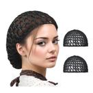 Boné de peruca Hair Net YTBYT, malha preta de poliéster, 2 peças Boné de peruca Hair Net YTBYT, malha preta de poliéster, 2 peças
