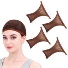 Boné de peruca SynhHergyx para cabelos longos, 4 peças de nylon marrom para mulheres