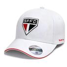Boné do são paulo oficial licenciado aba curva preto trucker cor:branco