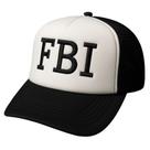 Boné FBI POLICE Trucker Preto e Branco - Branco Boné FBI POLICE Trucker Preto e Branco - Branco