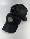 Boné fitão aba curva trucker furadinho Camurça preto