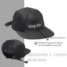 Boné Five Panel Aba Reta Preto Thug Life Estilo Urbano LTX Sleep Original