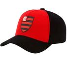 Boné Flamengo Aba Curva SuperCap Zico brasão - Preto/vermelho
