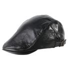 Boné Flat Gatsby Newsboy de material sintético preto para homens