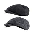 Boné Hccfit Newsboy Peaky Herringbone Baker Boy, pacote com 2