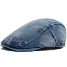 Boné jeans, chapéu vintage Gatsby Newsboy, lavado na horizontal, para homens