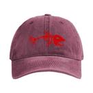 Boné Masculino Estilo Dad Hat Com Efeito Desgastado E Estampa De Esqueleto De Peixe Para Pesca Ao Ar