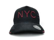 Boné Masculino Feminino New York City NY Destroyed NYC Fitão Aba Curvada Strapback Rasgadinho-Preto