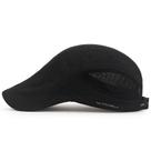 Boné masculino preto perfurado de malha leve Gatsby Newsboy