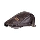 Boné Masculino Retrô De Couro PU Ajustável Estilo Newsboy Boina Plana Hip Hop Chapéu De Pintor