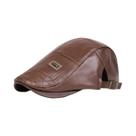 Boné Masculino Retrô De Couro PU Ajustável Estilo Newsboy Boina Plana Hip Hop Chapéu De Pintor Boné Masculino Retrô De Couro PU Ajustável Estilo Newsboy Boina Plana Hip Hop Chapéu De Pintor