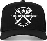 Boné masculino trucker aba curva mestre churrasqueiro churrasco