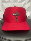 Boné Never Give up - Vermelho Crucifixo