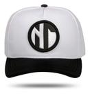 Boné New Time Cap Snapback Aba Curva Em Couro Preto