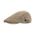 Boné Newsboy Retro De Denim Com Efeito Desgastado Para Primavera E Verão, Estilo Casual Americano E