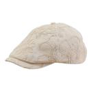 Boné plano feminino ajustável bordado floral leve
