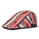 Boné plano Gatsby Newsboy, chapéu masculino com padrão listrado colorido