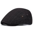 Boné plano Gatsby Newsboy, chapéu masculino, preto listrado, algodão