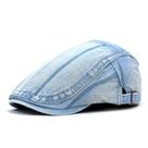 Boné plano Gatsby Newsboy Hat Scally Cap Jeans e algodão unissex