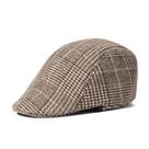 Boné plano Gatsby Newsboy Ivy Cabbie Hat, mistura de lã xadrez
