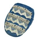 Boné plano, jeans, ajustável, feminino, bordado, com design de renda