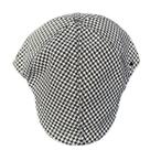 Boné plano masculino preto e branco Houndstooth de algodão ou jeans