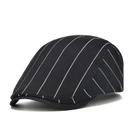 Boné plano masculino preto e branco listrado Gatsby Newsboy Boné plano masculino preto e branco listrado Gatsby Newsboy